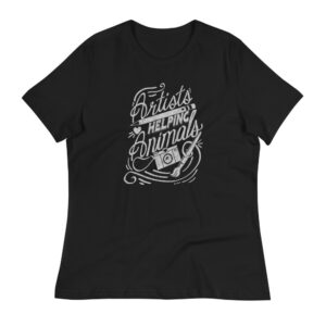 womens relaxed t shirt black front 601ad5ae6d854 300x300 - Artists Helping Animals - Women's Relaxed Fit Tee