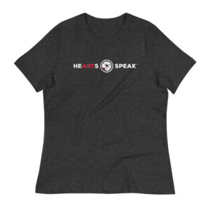 womens relaxed t shirt dark grey heather front 601b36a781c79 300x300 - HeARTs Speak, Lights. Camera. Adopt. Women’s Relaxed Fit Tee